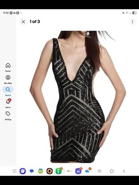 Jovani Plunging Cocktail Dress Size 10